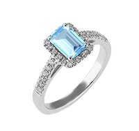 Anello Gazzola Gioielli Donna in Oro bianco Acquamarina 0.90 Ct GI-AN-2614-8-1-13-A-OT-N-F-VS/SI - GI-AN-2614-8-1-13-A-OT-N-F-VS/SI